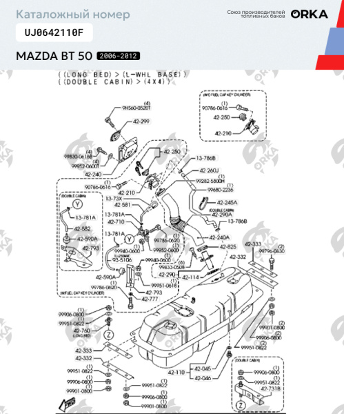 Купить Топливный бак Ford Ranger, 2006-2012 г.в. (NB) Топливный бак Ford Ranger, 2006-2012 г.в. (NB)