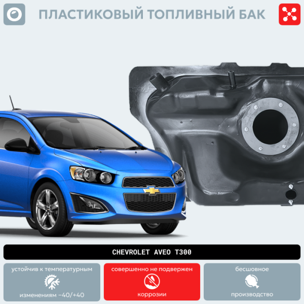Купить Пластиковый топливный бак Chevrolet Aveo T300 (BP) - 46 л. Пластиковый топливный бак Chevrolet Aveo T300 (BP) - 46 л.